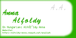 anna alfoldy business card